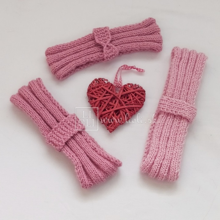 Dámska pletená handmade čelenka Rose Collection