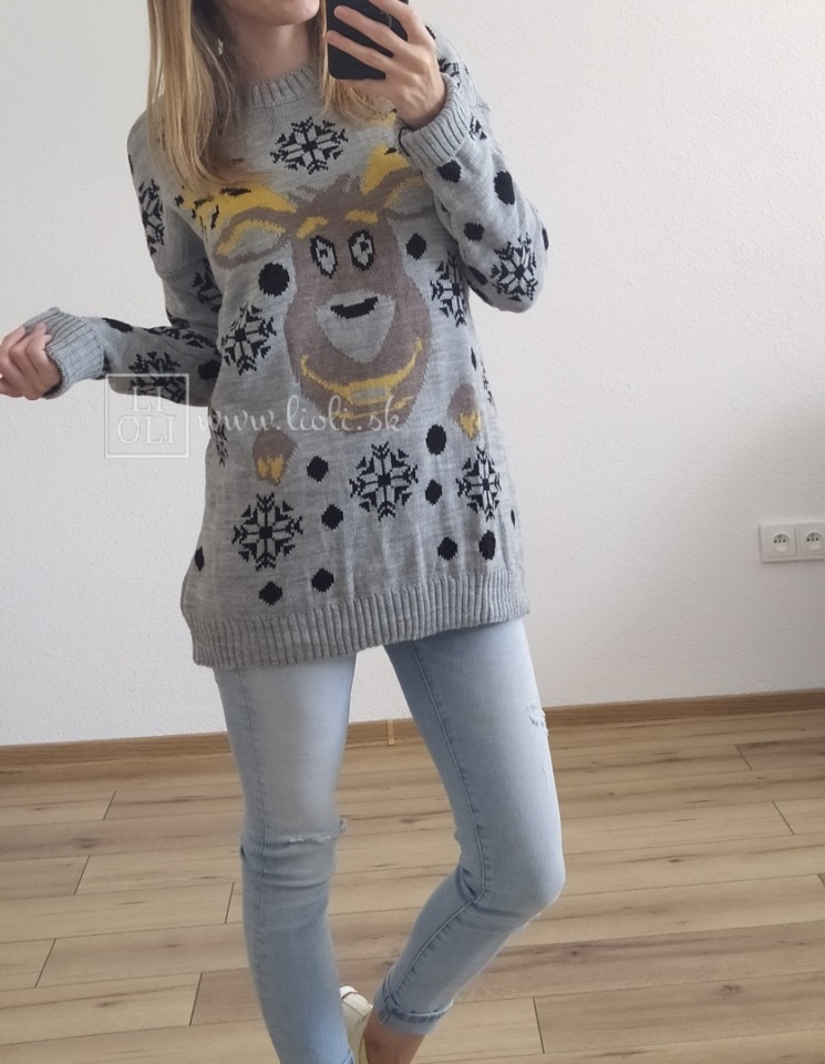 Pletený sveter s vianočným vzorom Tally