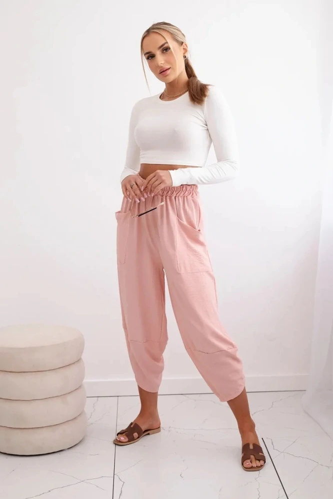 Dámske trendy nohavice DARIA svetlo ružové