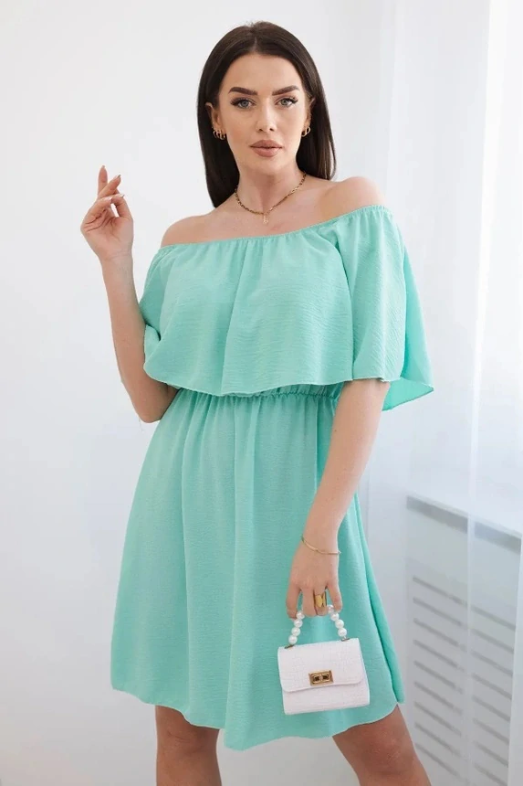 Letné šaty CASSANDRA Off Shoulder mint