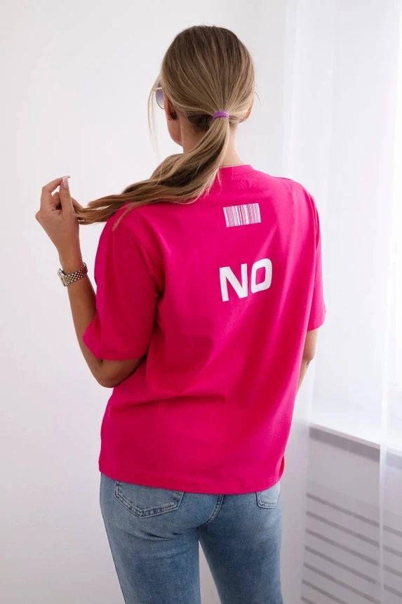 Dámske tričko Yes / No fuchsia s krátkym rukávom