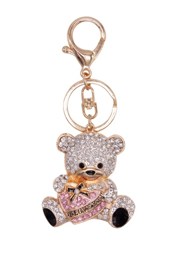 Dámska kľúčenka s príveskom Bear Love Rose