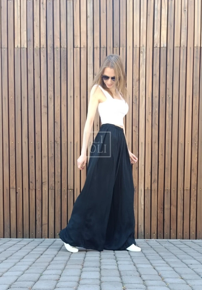 Letné viskózové nohavice TINA black