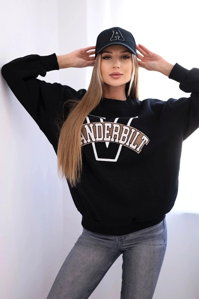 Dámska čierna zateplená oversize mikina Vanderbilt