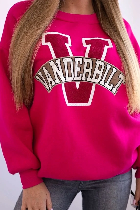 Dámska fuchsiová zateplená oversize mikina Vanderbilt