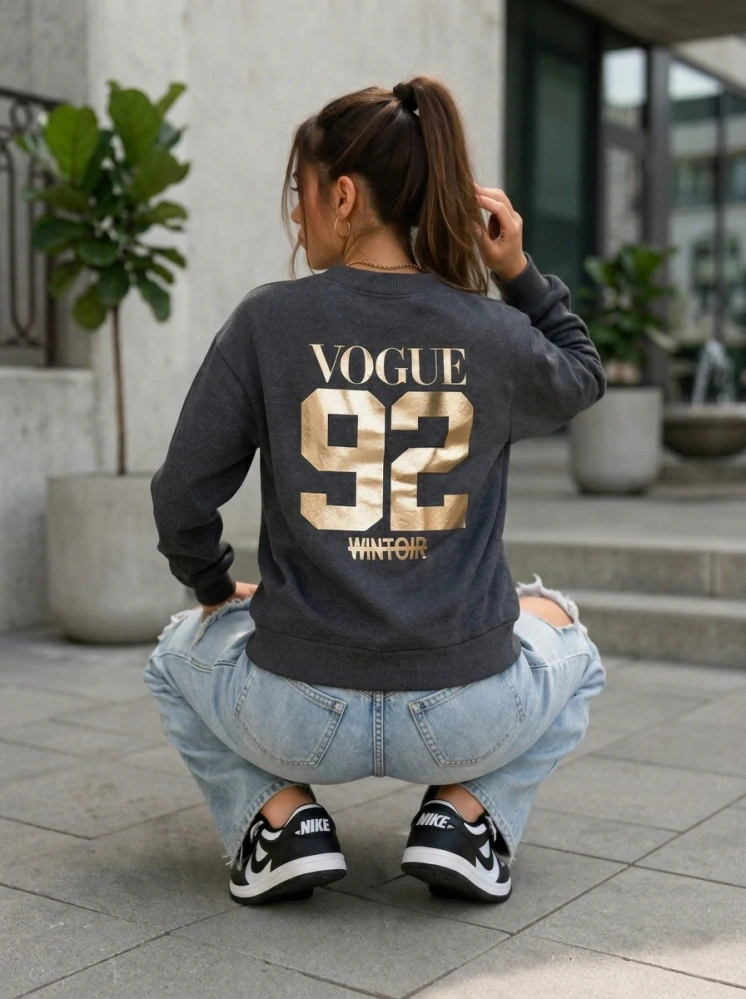 Dámska bomber mikina VOGUE 92 grifitová