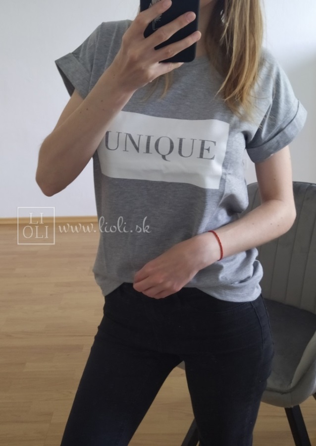 Dámske sivé tričko UNIQUE