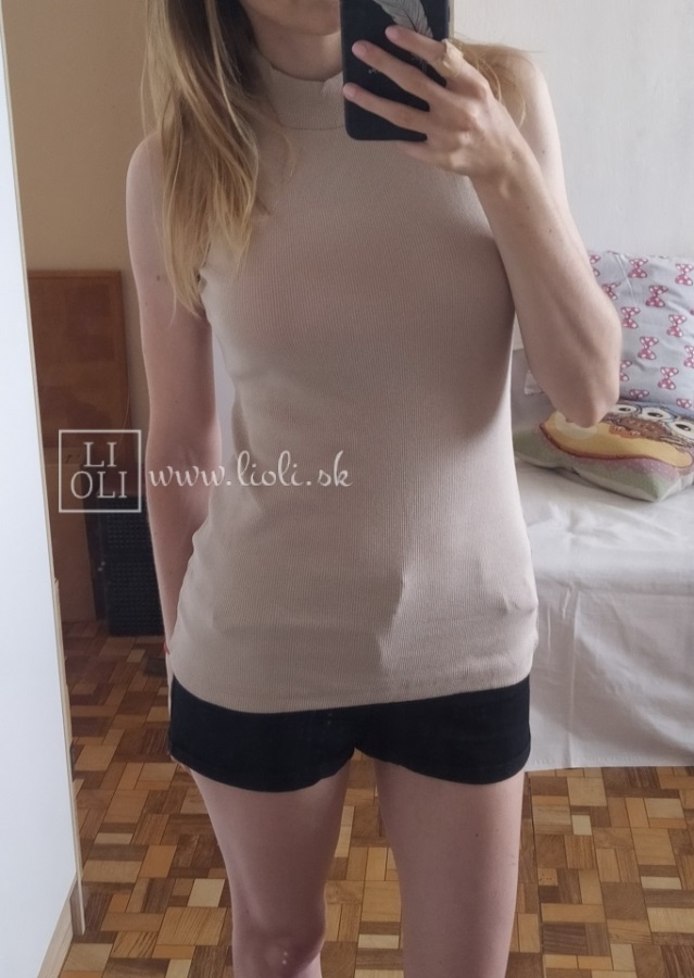 Top so stojáčikom ABBY béžový