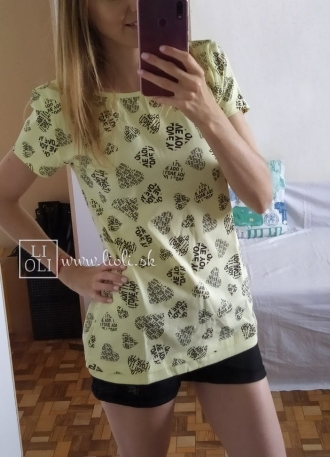 Dámske žlté tričko Hearts