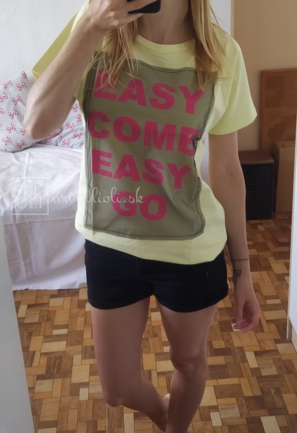Dámske žlté tričko Easy come Easy go