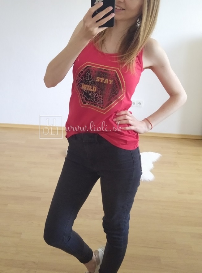 Dámske bavlnené tielko Stay Wild Red