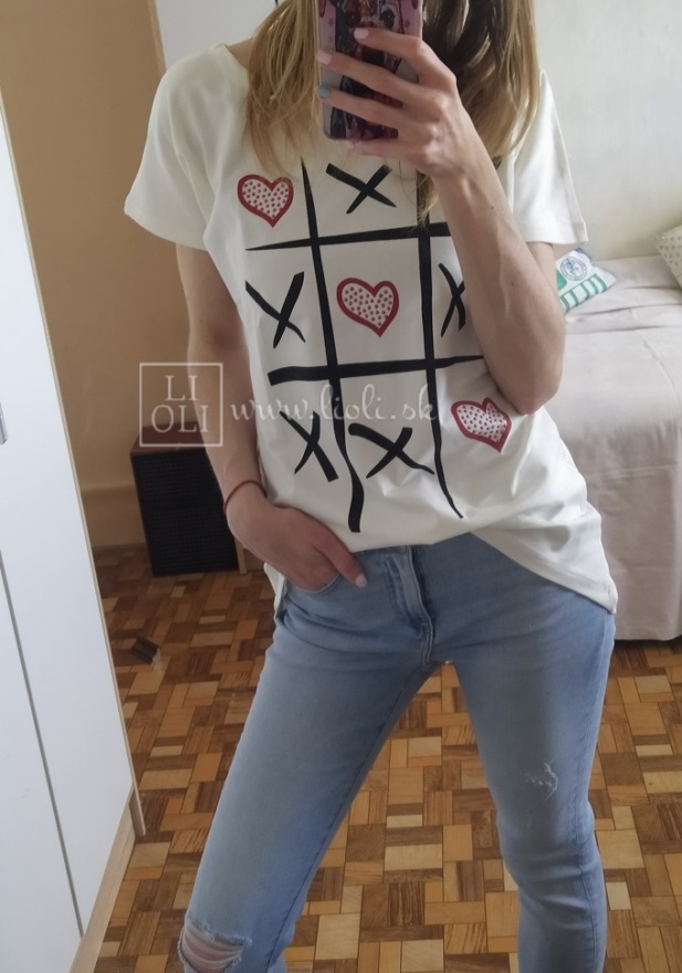 Dámske smotanová tričko XO