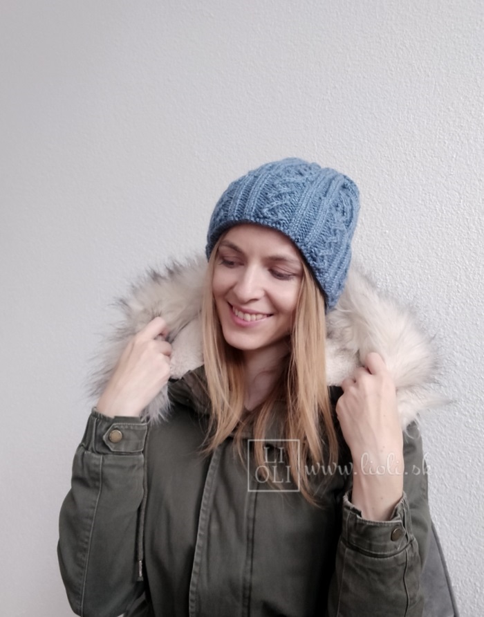 Dámska pletená čiapka Marzena Jeans blue