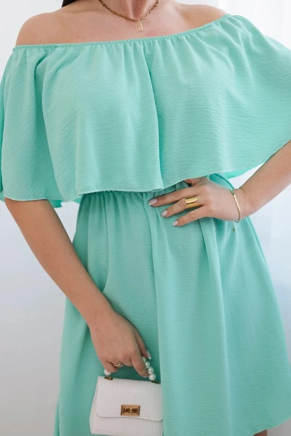 Letné šaty CASSANDRA Off Shoulder mint