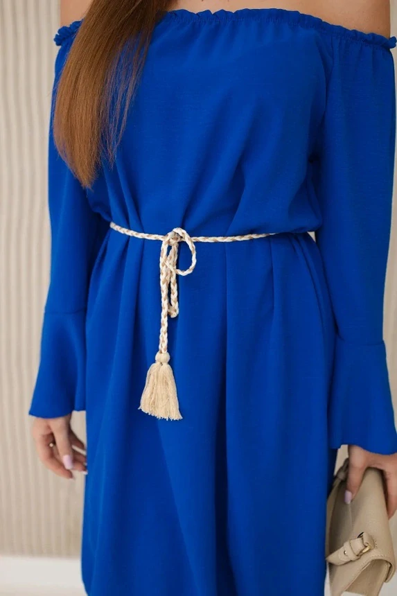 Šaty španielského strihu s dlhým rukávom GINA Blue