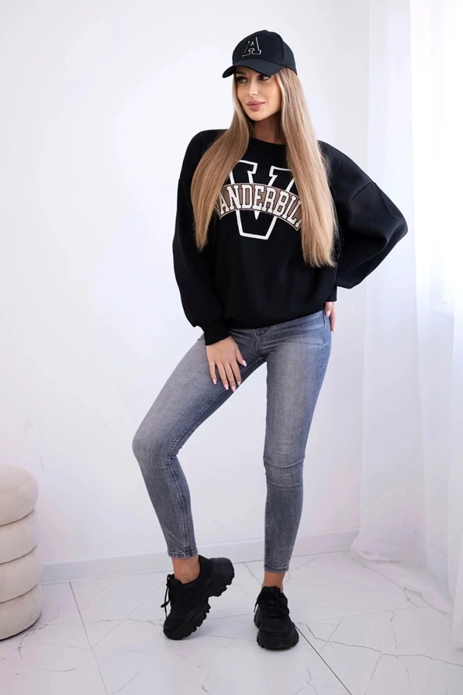 Dámska čierna zateplená oversize mikina Vanderbilt