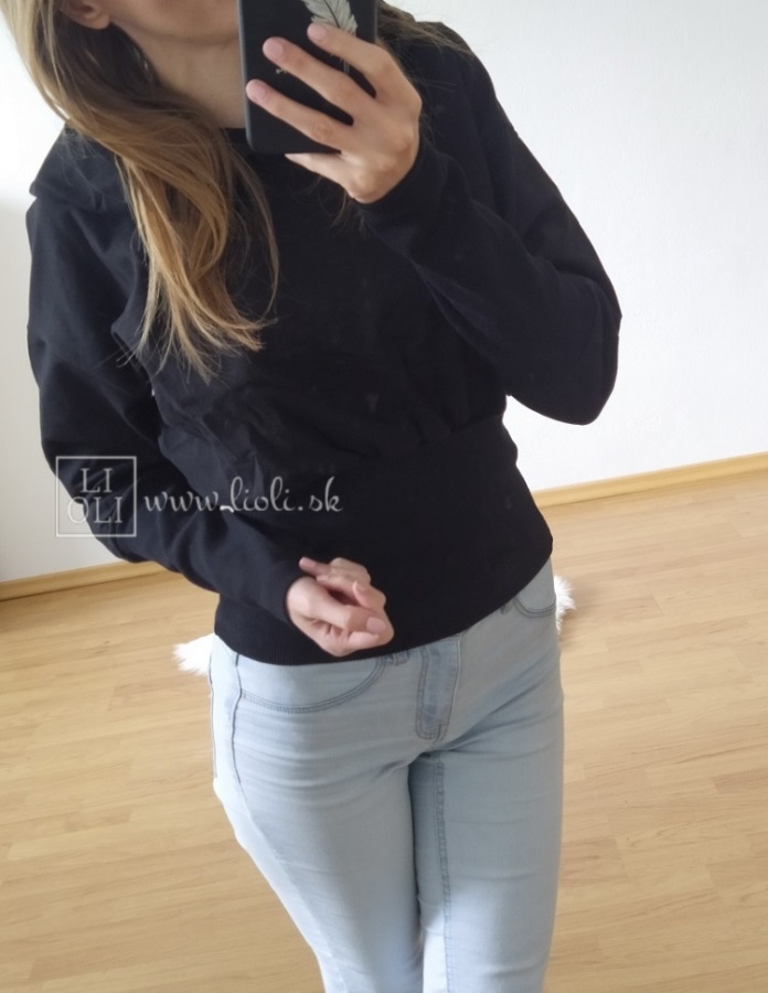 Dámska čierna moderná mikina AMBRA
