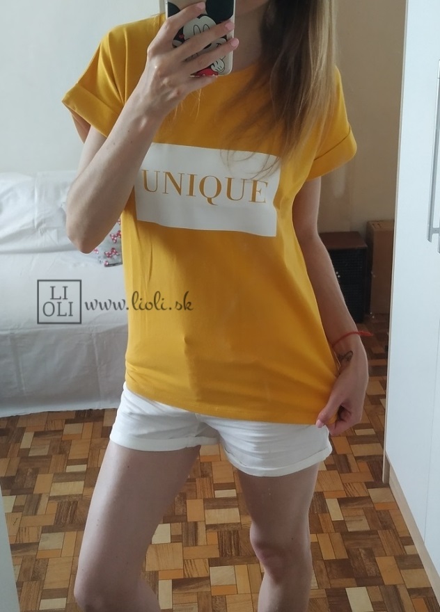 Dámske horčicové tričko UNIQUE
