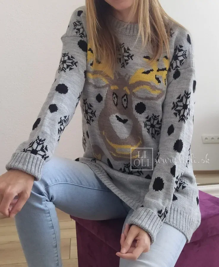 Pletený sveter s vianočným vzorom Tally