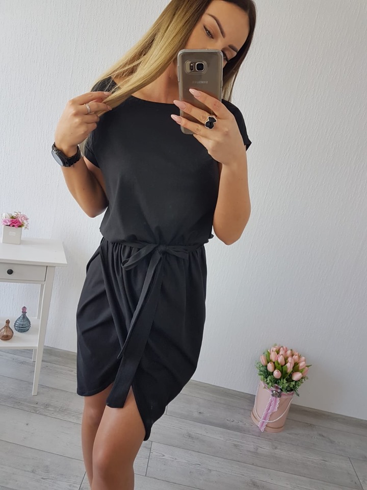 Letné asymetrické šaty DORA čierne