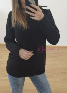 Pletený sveter so vzorom ABIGAIL čierny