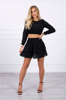 BOHO dámska čierna súprava - sukňa + top