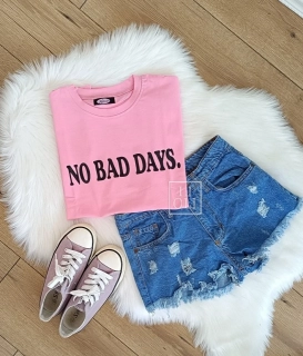 Dámske ružové tričko No Bad Days s krátkym rukávom