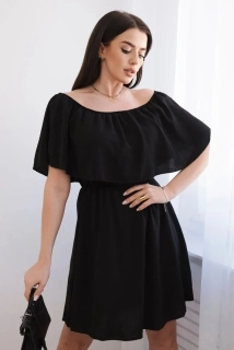 Letné šaty CASSANDRA Off Shoulder čierne