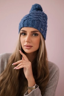 Pletená dámska džínsovo modrá čiapka Waleria