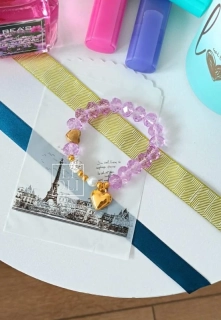 Dámsky náramok s príveskami Heart purple