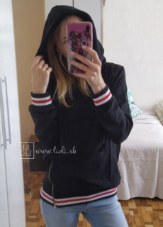 Dámska čierna mikina ALBA s patentom