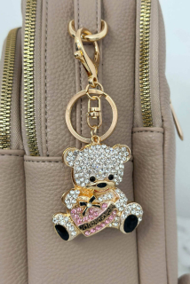Dámska kľúčenka s príveskom Bear Love Rose