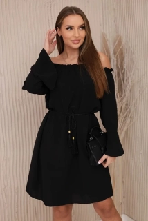 Šaty španielského strihu s dlhým rukávom GINA black