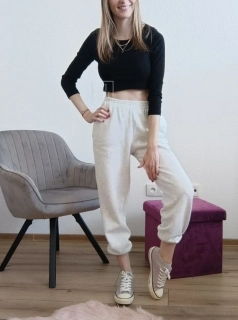 Dámsky crop top s 3/4 rukávom čierny