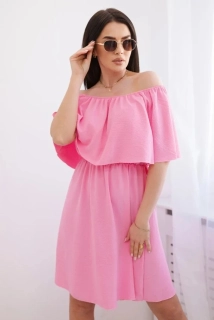 Letné šaty CASSANDRA Off Shoulder baby pink