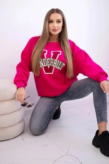 Dámska fuchsiová zateplená oversize mikina Vanderbilt