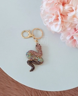 Dámska kľúčenka s príveskom Snake pink