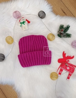 Dámska rebrovaná čiapka Magda fuchsia