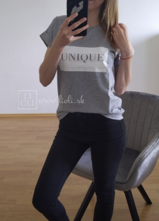 Dámske sivé tričko UNIQUE