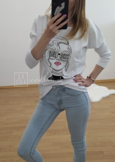 GIRL BOSS Tunika s 3/4 rukávom biela