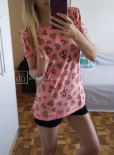 Dámske marhuľové tričko Hearts