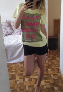 Dámske žlté tričko Easy come Easy go
