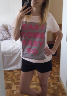 Dámske svetlo ružové tričko Easy come Easy go