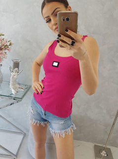 Basic fuchsiový top na ramienka FASHION