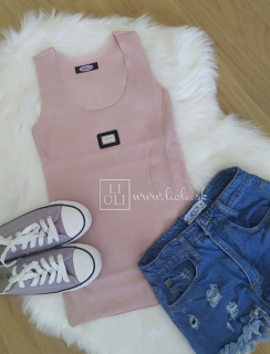 Basic top na ramienka FASHION pudrovo ružový