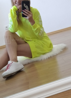Dámske mikinové šaty Off white neon žlté
