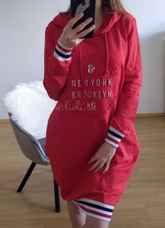 Dámske červené mikinové šaty Brooklyn