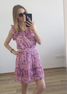 Romantické fialové šifónové šaty Flora