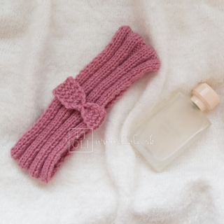 Dámska pletená handmade čelenka Rose Collection