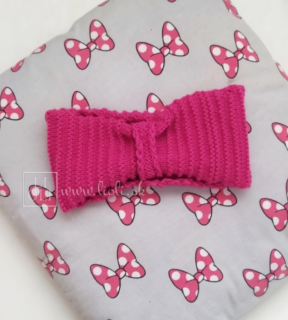 Dámska pletená HANDMADE čelenka fuchsiová